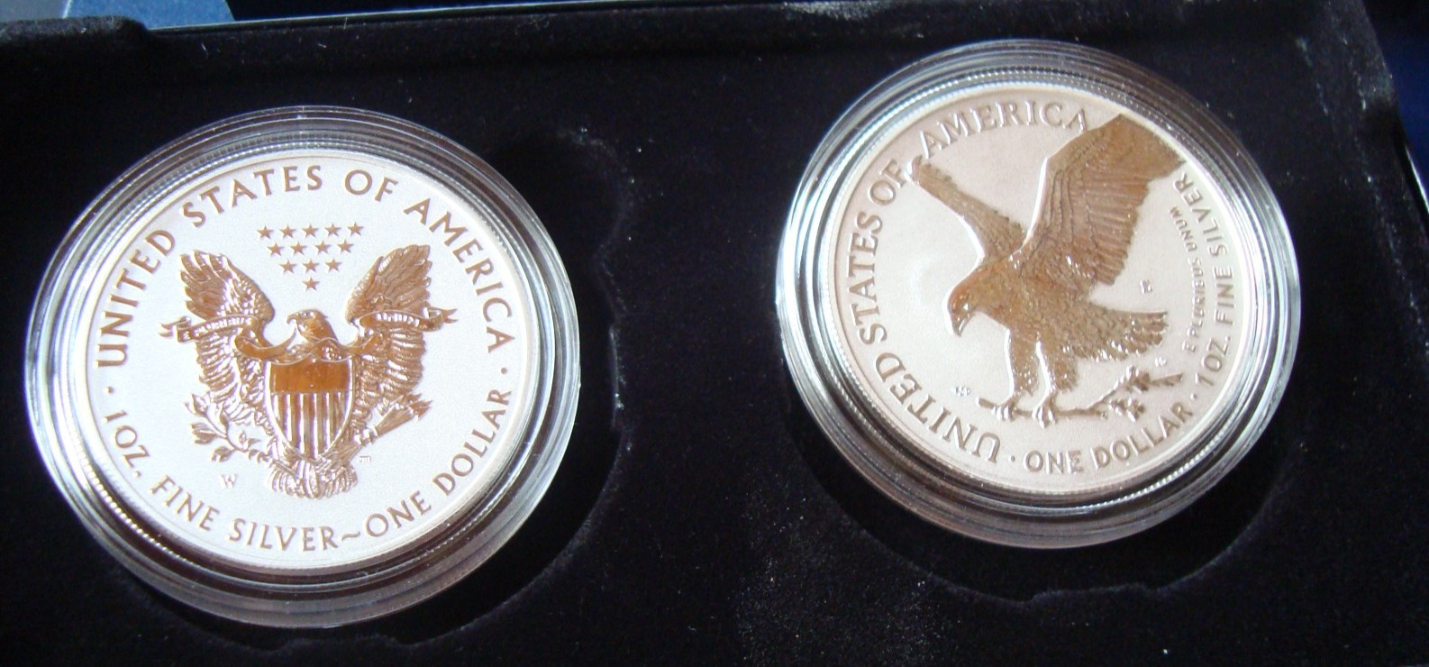 2021 American Eagle one ounce silver reverse proof two-coin set Designer edition