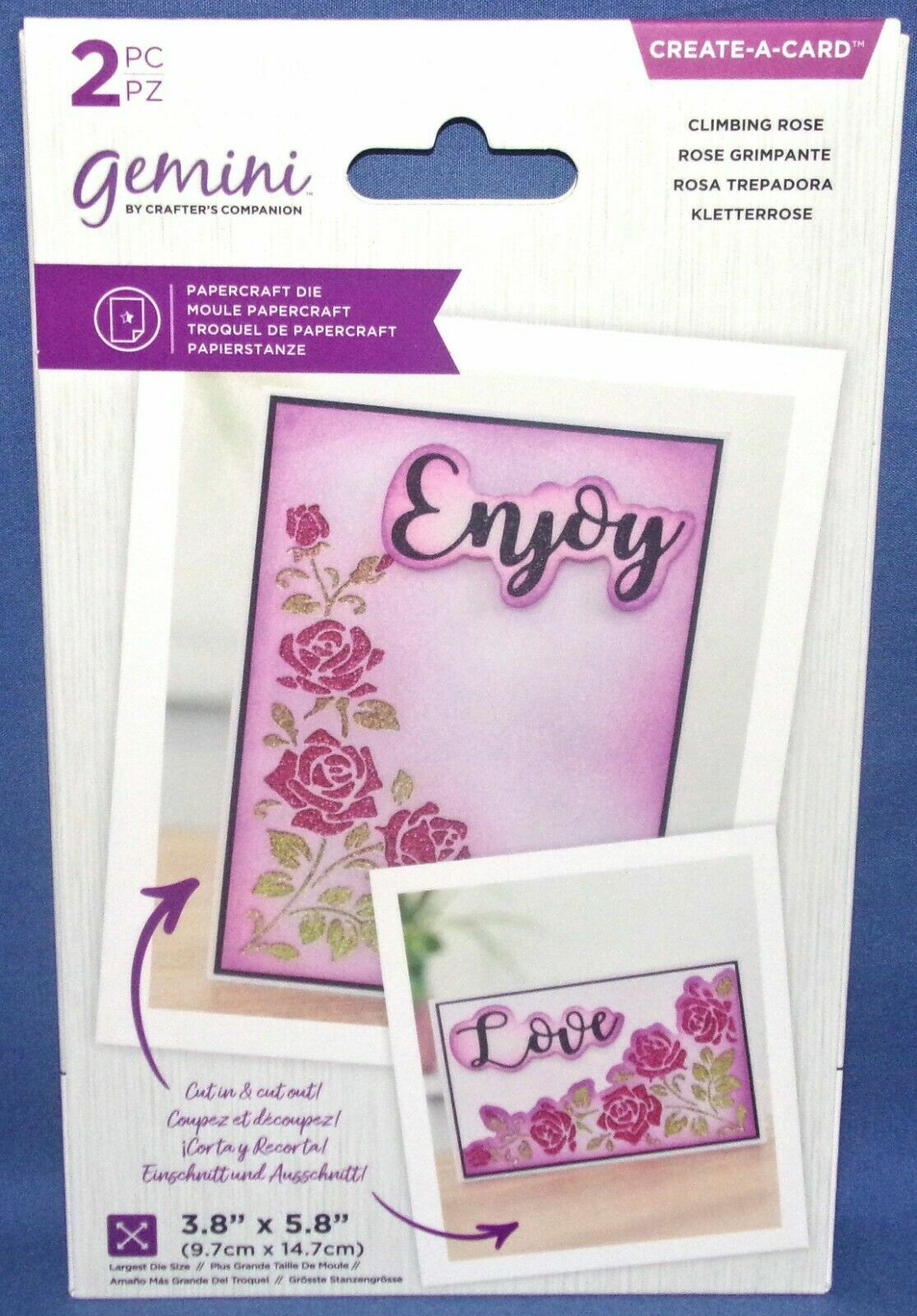 Gemini Climbing Rose Textured Corner Create a Card Die New Crafter's Companion