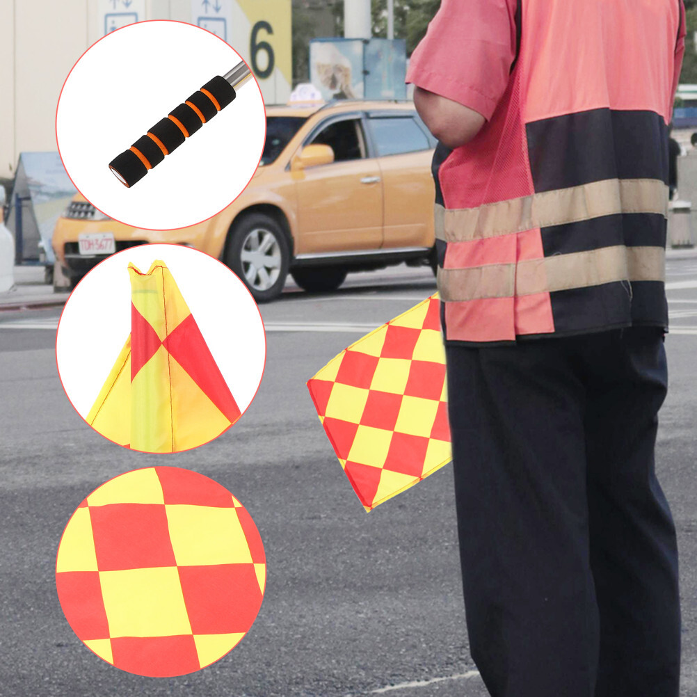 2PCS Football Command Flags Referee Flags Signal Flags Referee Equipments