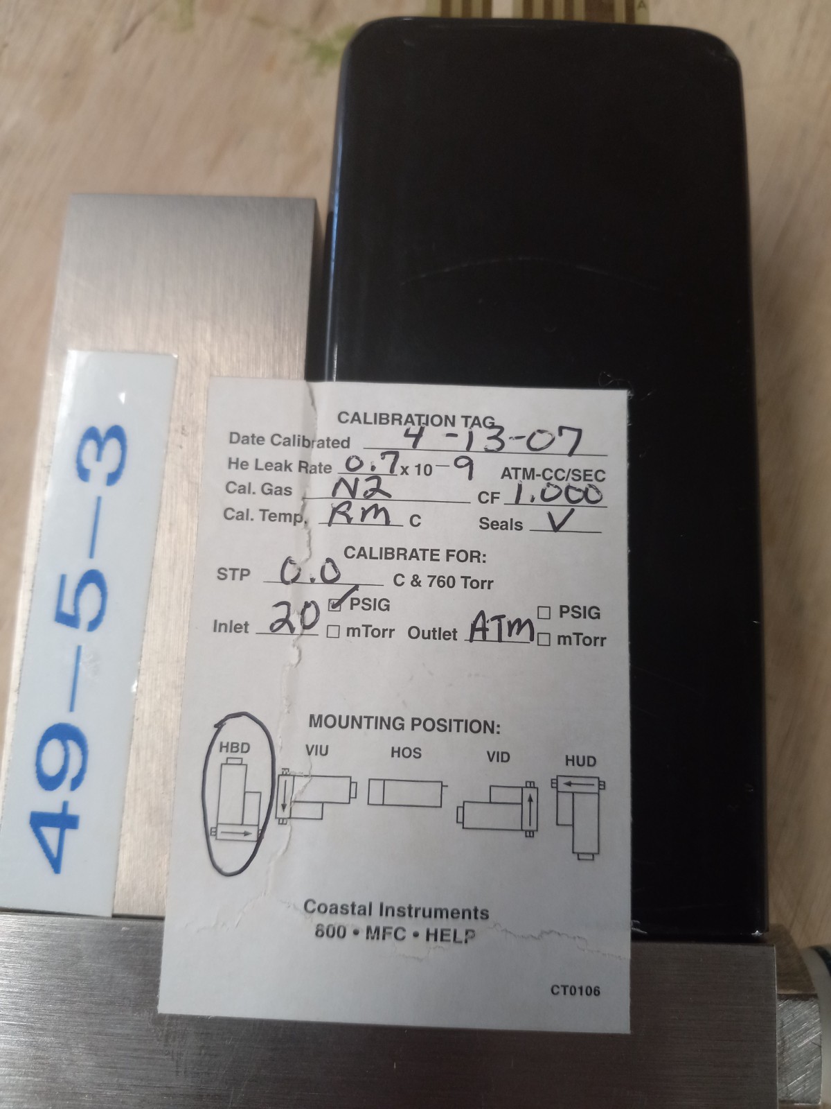 Unit Instruments UFC-1100A Mass Flow Controller 2 SLM N2 CALIBRATED