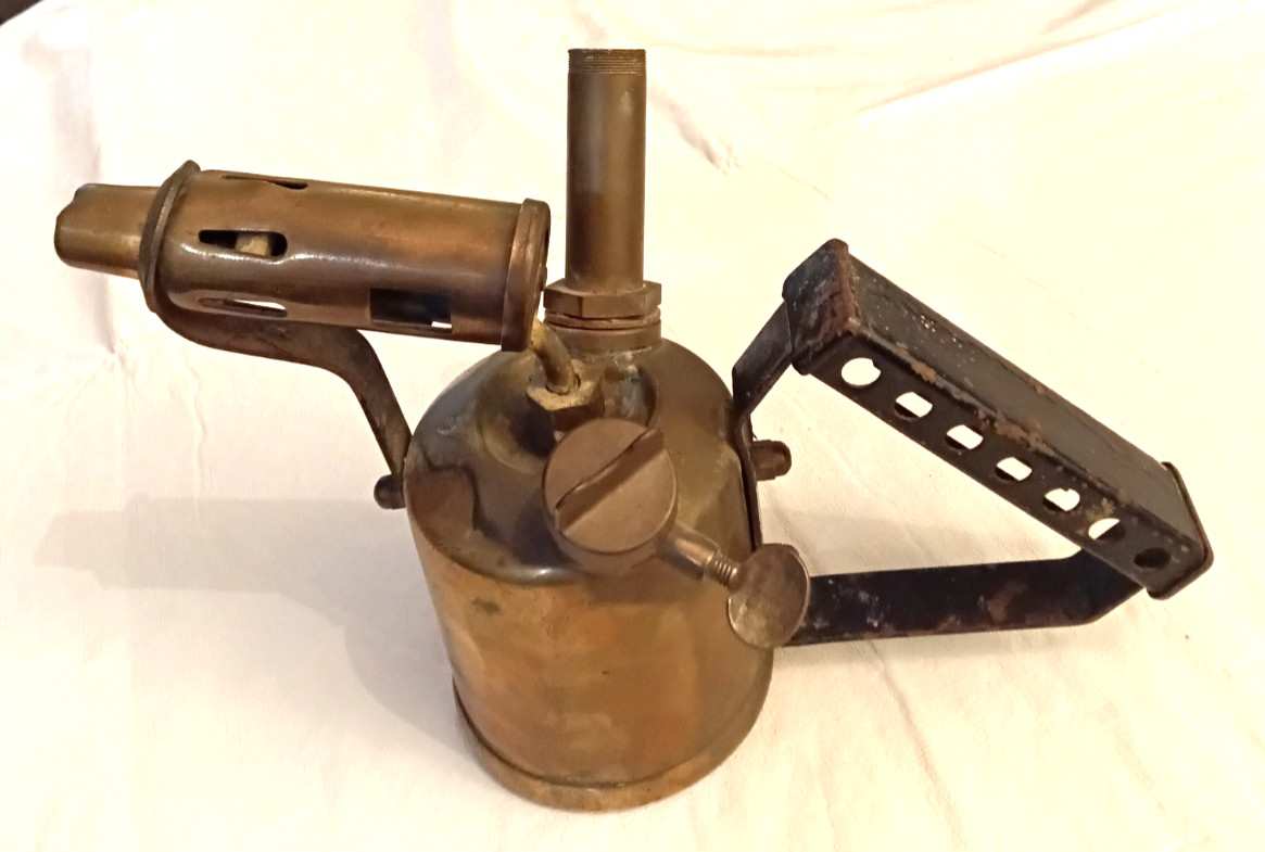 Vintage Brass Handheld Torch Not Complete 7" Tall Untested