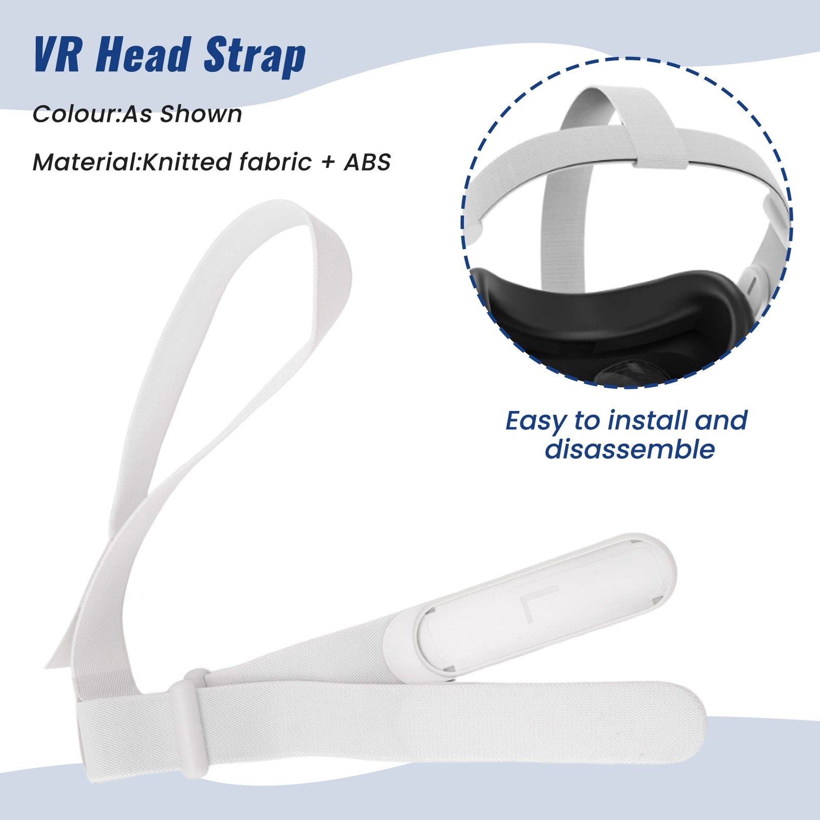 VR Head Strap for 2 Replacement Headband Soft Knitted Fabric for 2 A5S72634