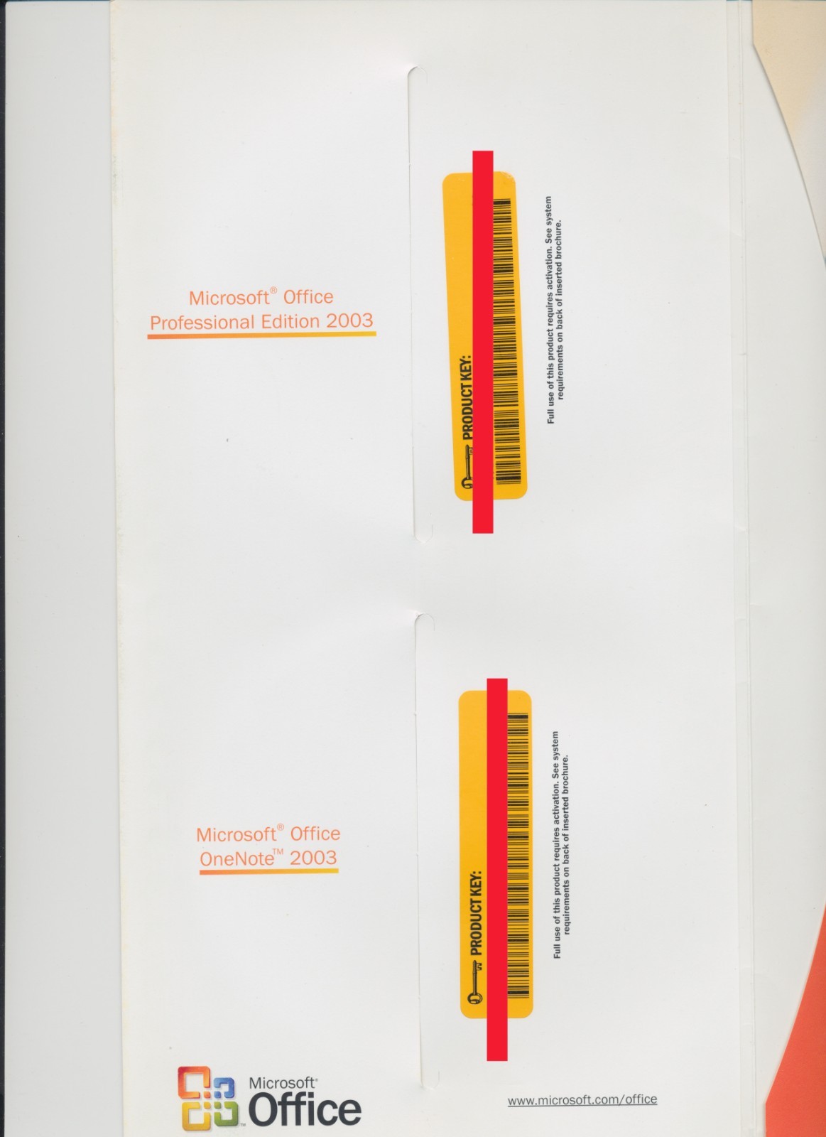 Microsoft Office Pro 2003 + MS OneNote 2003 - Early Release - 2 x CDR w/folder