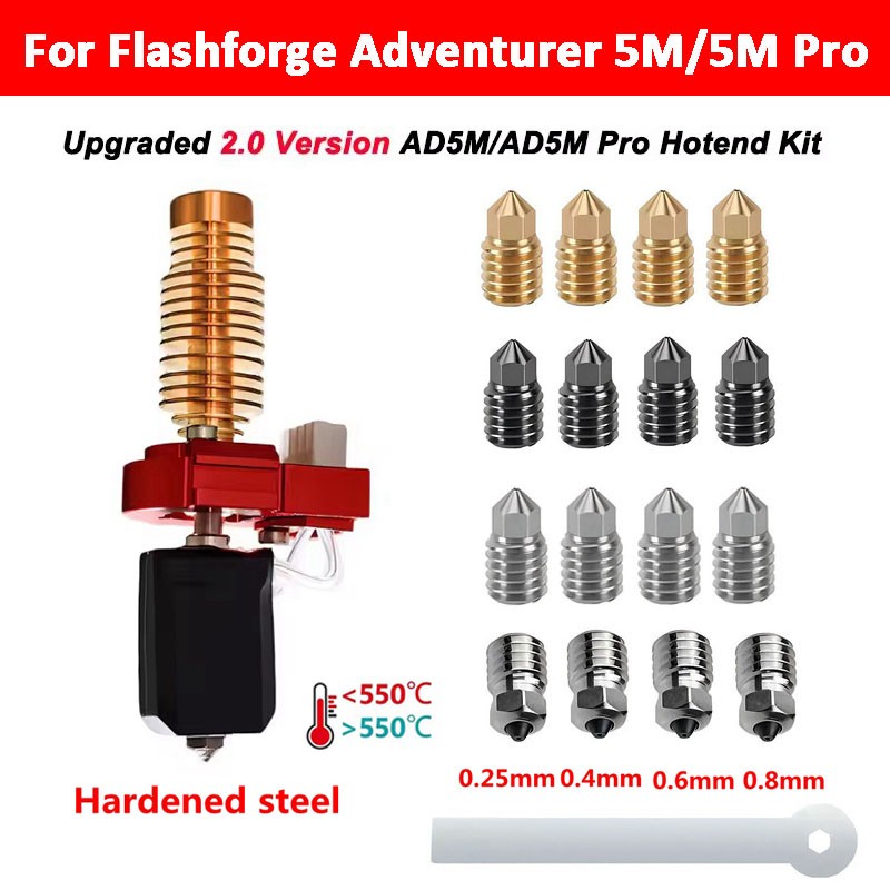 Hotend Nozzle Kit For Flashforge Adventurer 5M /5M Pro Printer Upgrade Parts AUK