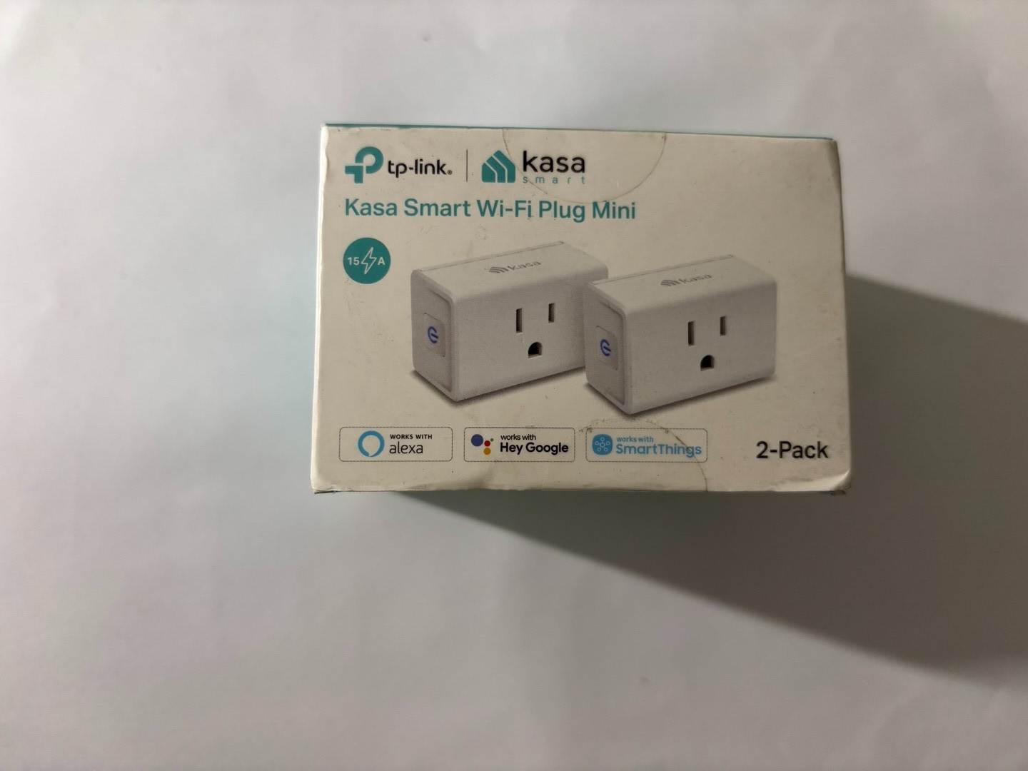 TP-Link Kasa Smart Wi-Fi Plug Mini 2-Pack EP10P2 , 15 A Max , 1800 W[15-1]