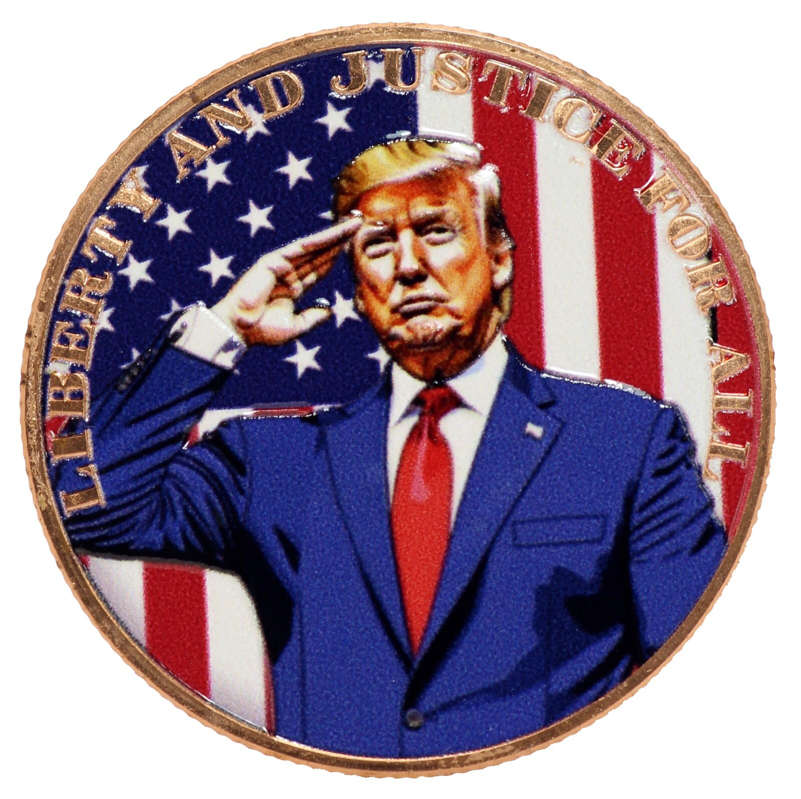 Donald Trump Liberty & Justice for All USA America 1 oz 999 Copper Round Colored