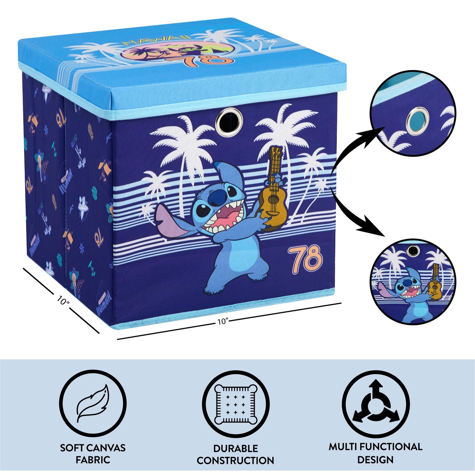 Lilo & Stitch Collapsible Storage Cube with 10" x x 10", and