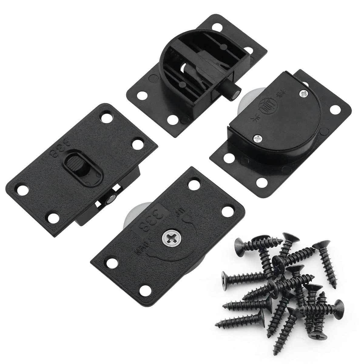 ITROLLE 2Sets Black Sliding Cabinet Hardware Component Home Wardrobe Sliding...