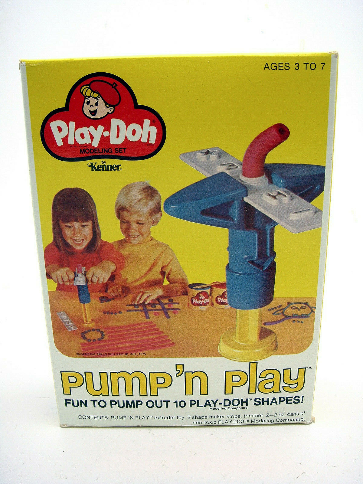 Vintage 1970's Kenner Play Doh Pump N Play Shape Maker Kit Sealed In Box