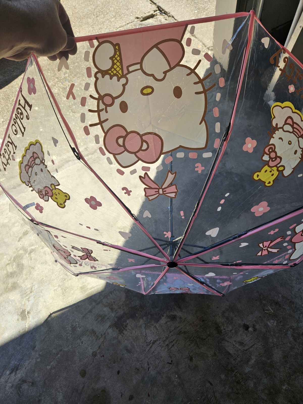 Hello Kitty Kids Umbrella Clear Pink With Handle