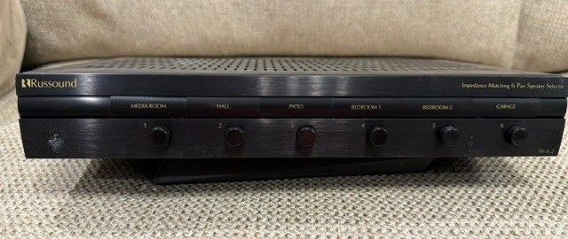 Russound SS-6.2 Impedance Matching 6-Pair Speaker Selector Switch Dual Zone Amp