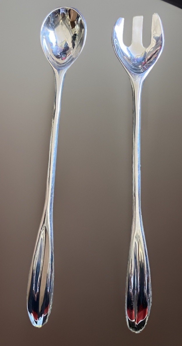 Lunare San Francisco Silverware Salad Serving Set Extra Long Fork Spoon