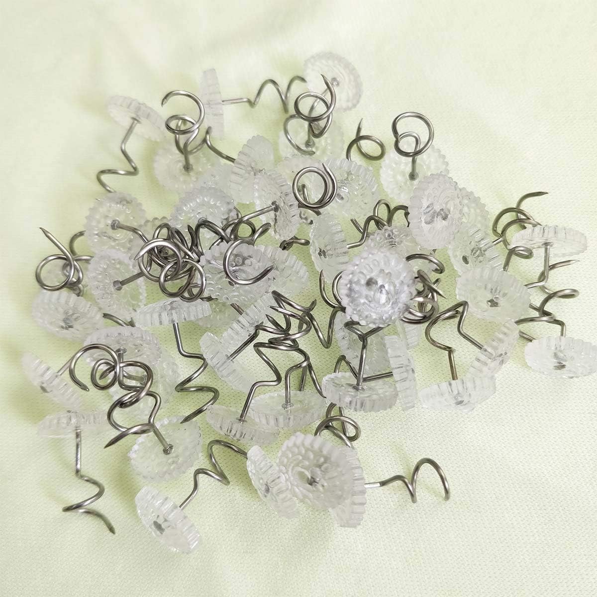 100 Pcs Bedskirt Pins, Twist Pins with Clear Heads, Bed Skirt Pin for Hold Slipc