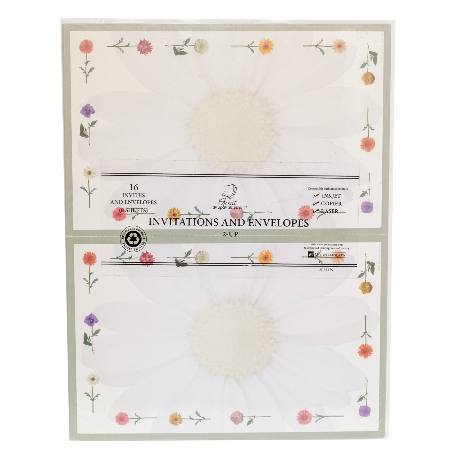 Great Papers Daisies Invitations and Envelopes 16 Invitations 16 Envelopes