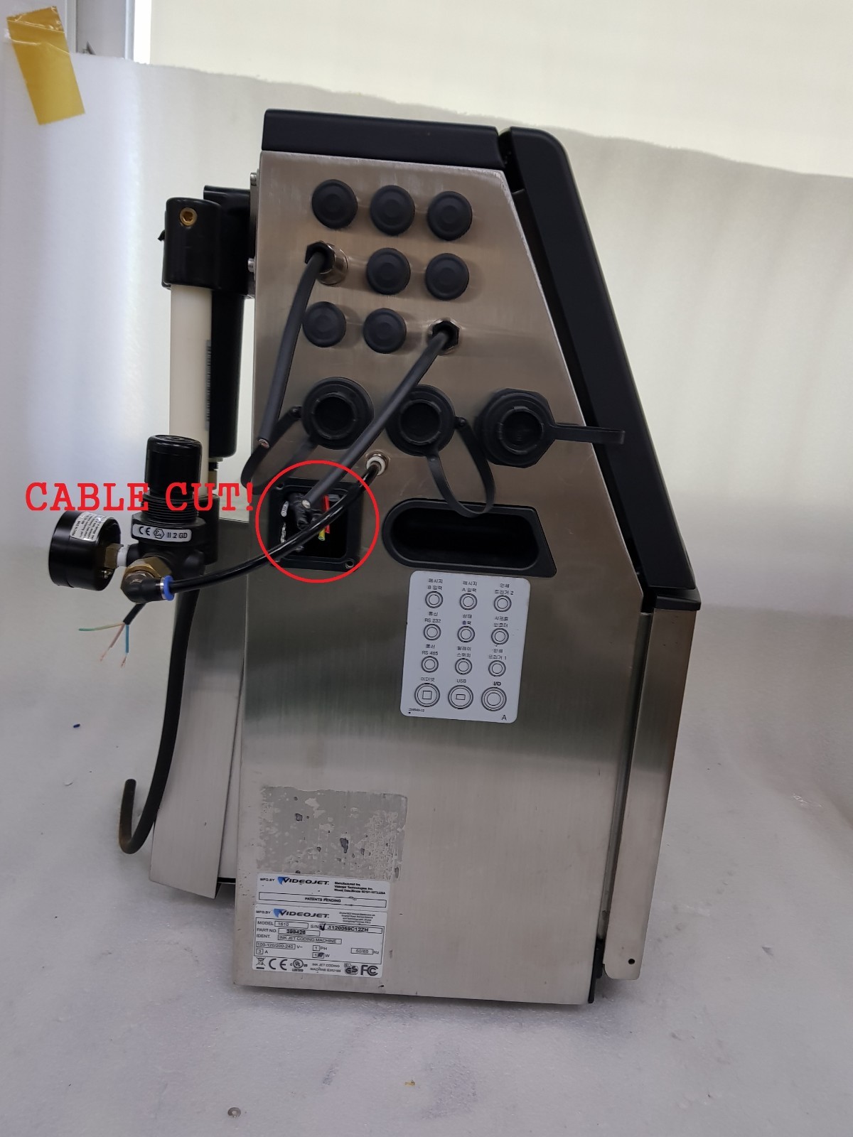 VIDEOJET INDUSTRIAL INKJET PRINTER MODEL 1610