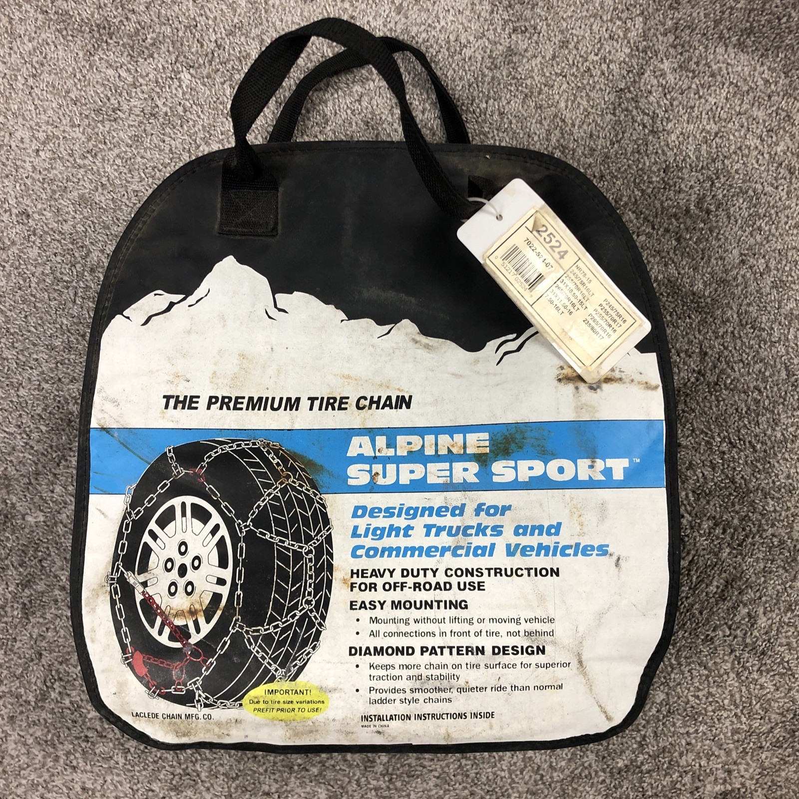 NEVER USED! Laclede Alpine Super Sport 2524 Diamond Tire Chains Snow Ice Winter