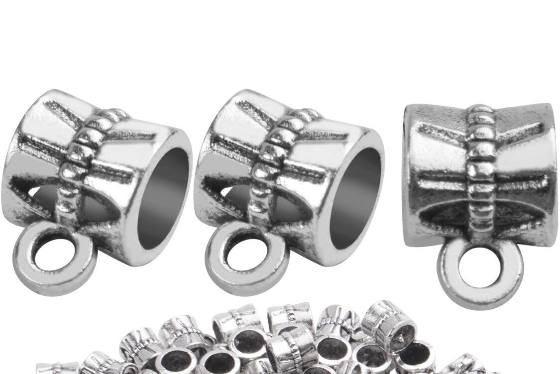 8 Bail Beads Spacer Hanger Dangle Connector Link for European Charm Jewelry DIY