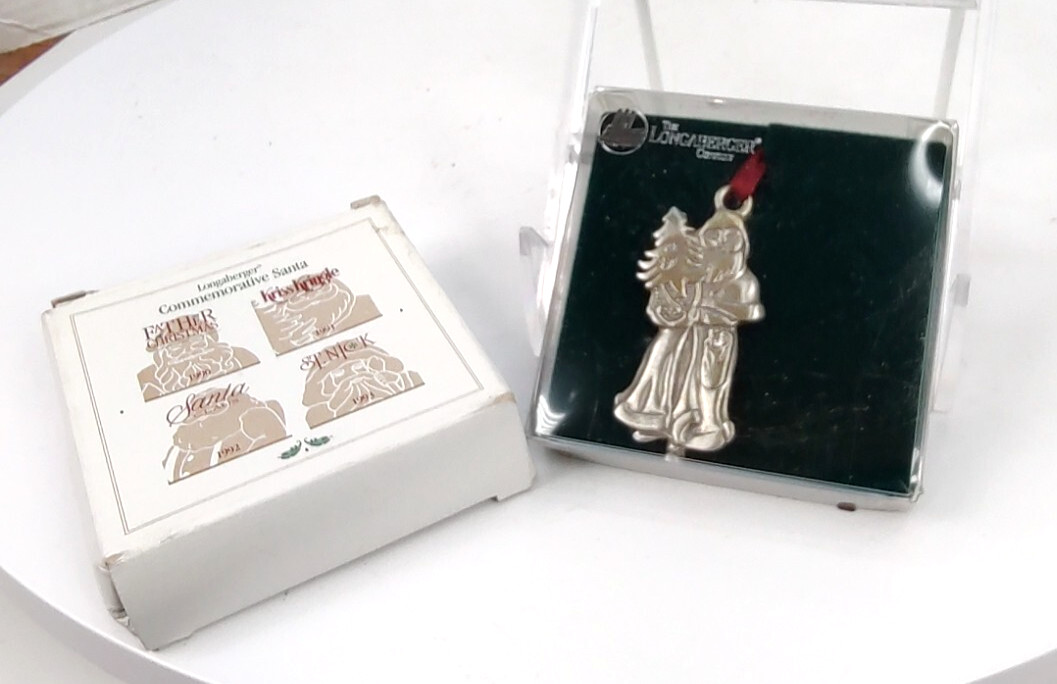 Longaberger 1991 Commemorative Santa Kriss Kringle Hanging Tie On Ornament NOS