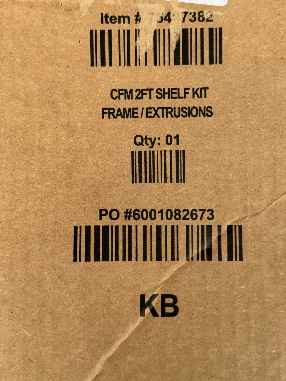 CFM 2FT SHELF KIT FRAME EXTRUSIONS - PACK SHELF FRAME W/SLIDE OUT ONLY!