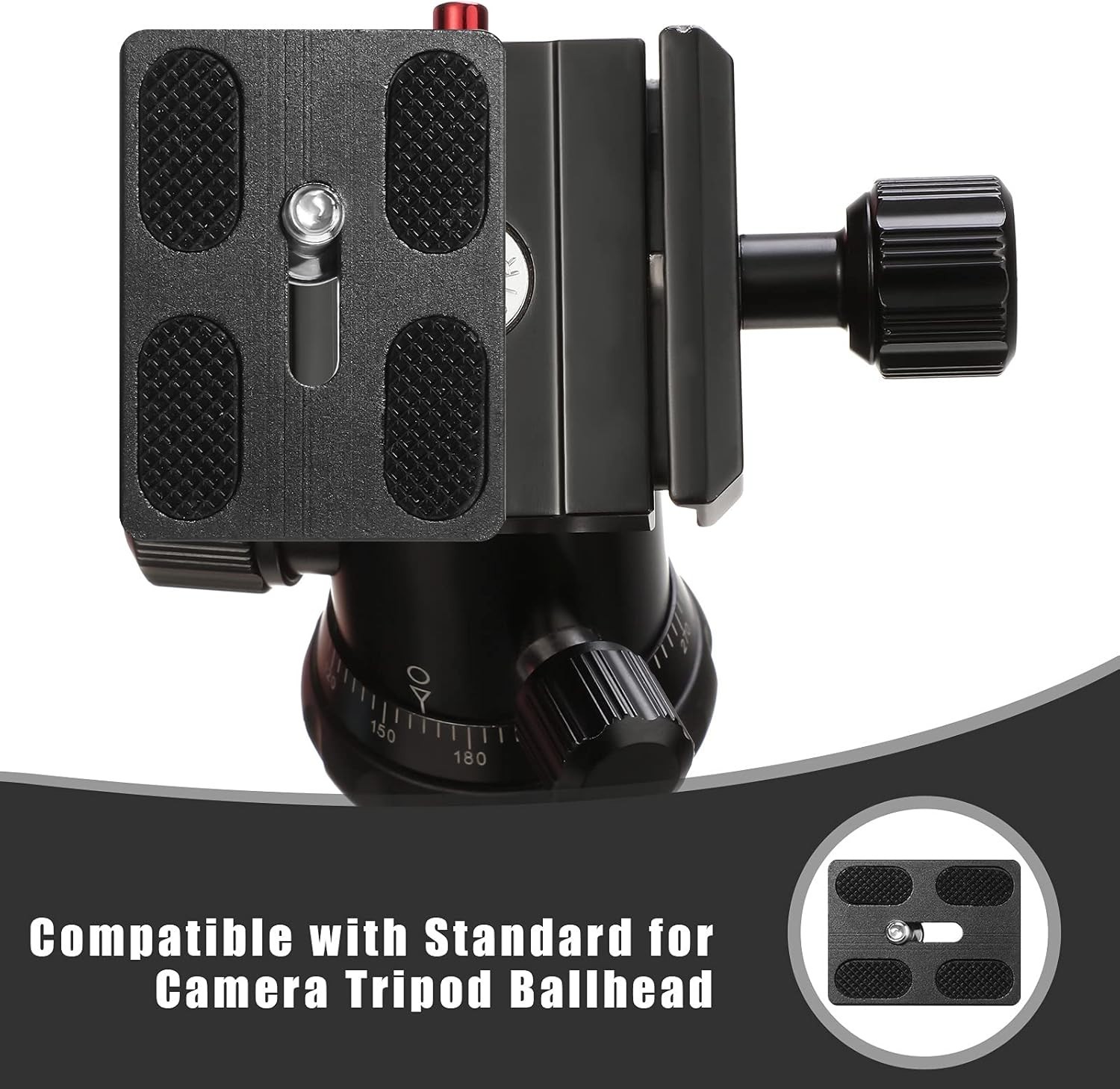 2-Pack Aluminum Quick Release Plates for DSLR Tripods - 1/4''-20 Compatibility