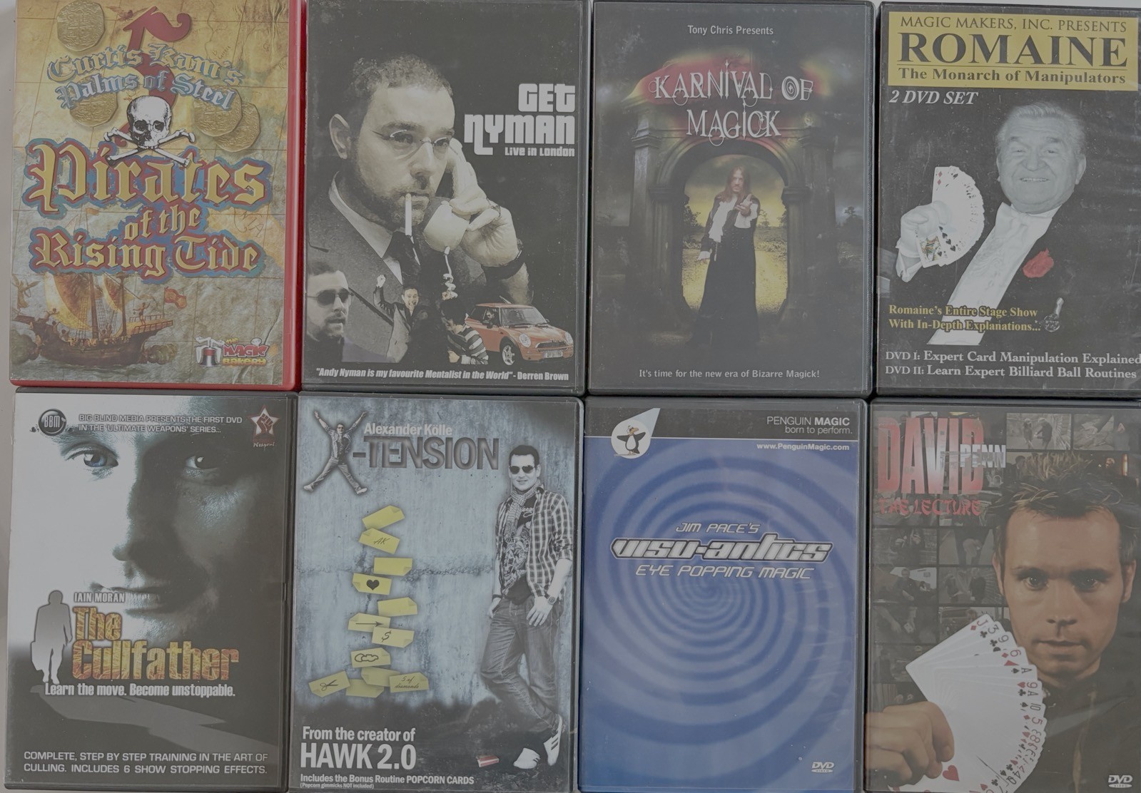 Bulk Lot Of 8 x MAGIC DVDs As Pictured Magician Trick Instructional Tuition M20
