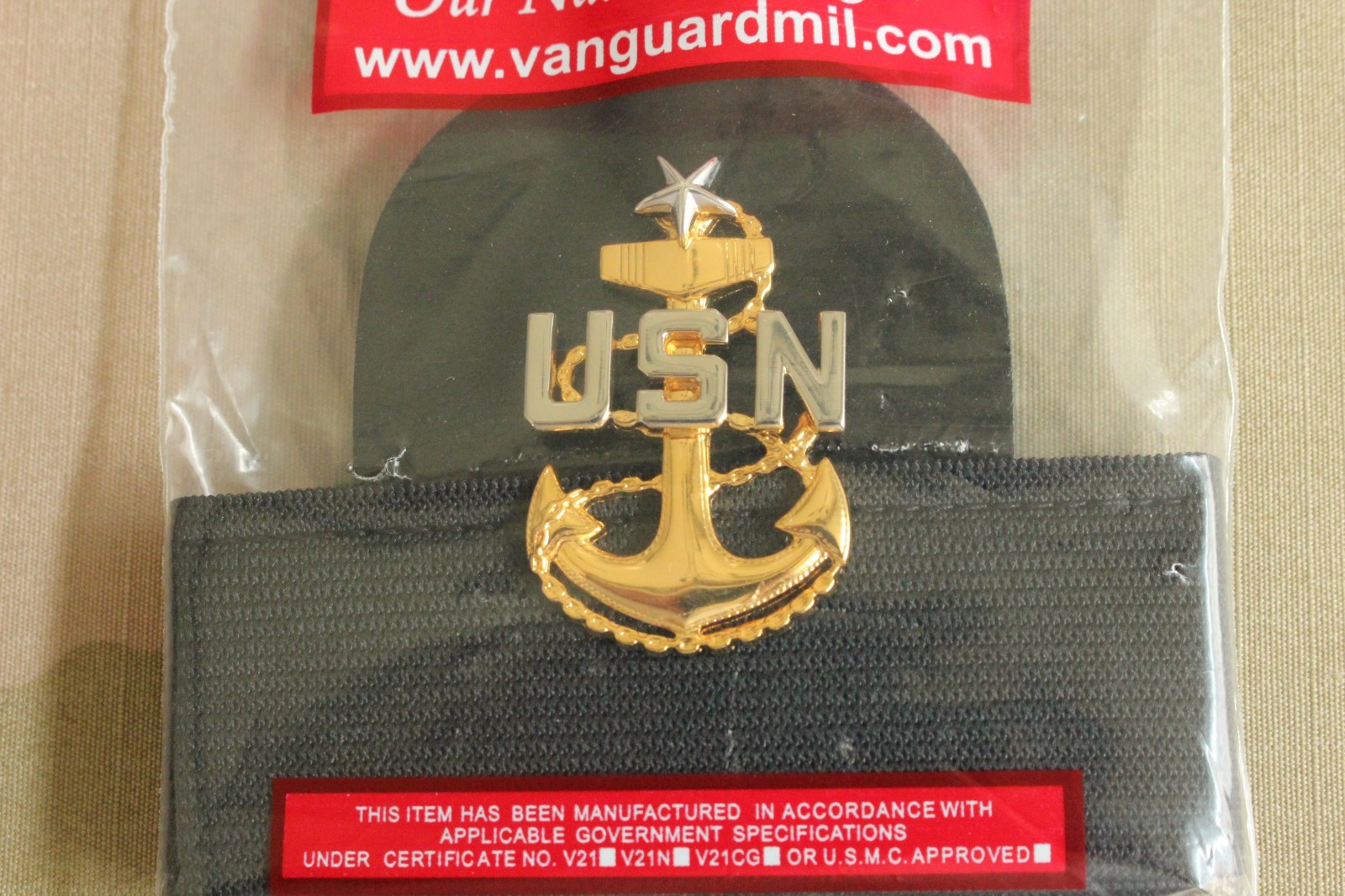 US NAVY ALL RATES E-8 SCPO COMBO COMBINATION CAP BAND + BADGE BUTTON & STRAP SET