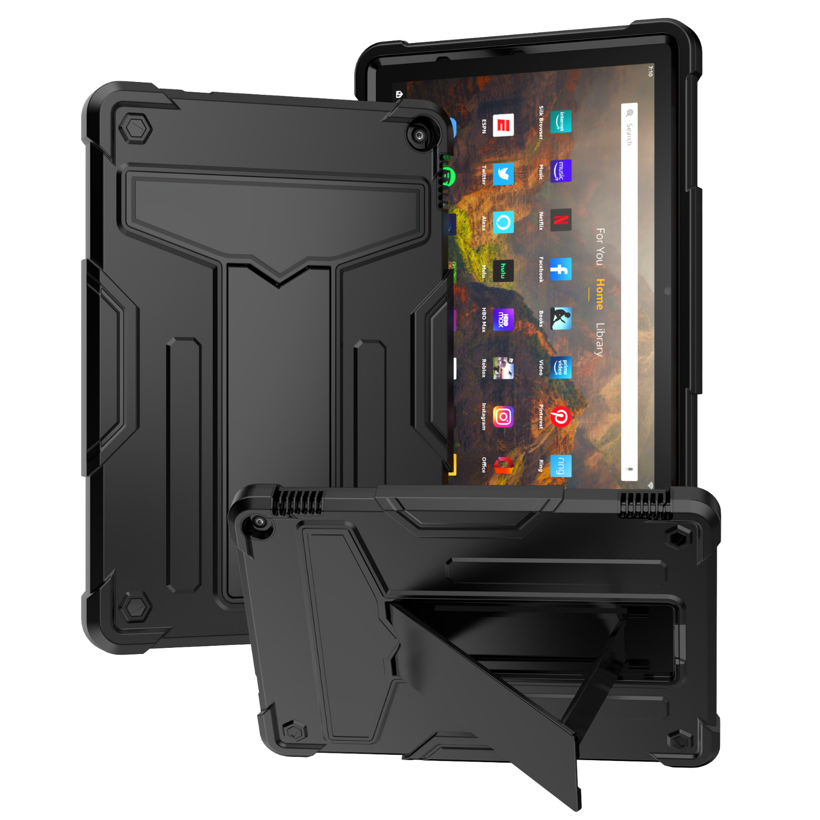 Kickstand Case For Amazon Fire HD 10 13th Generation 2023 Cover/ Glass Protector