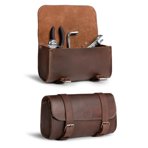 , Motorcycle Handlebar Bag with 2 Adjustable Straps, One Size Bourbon Brown