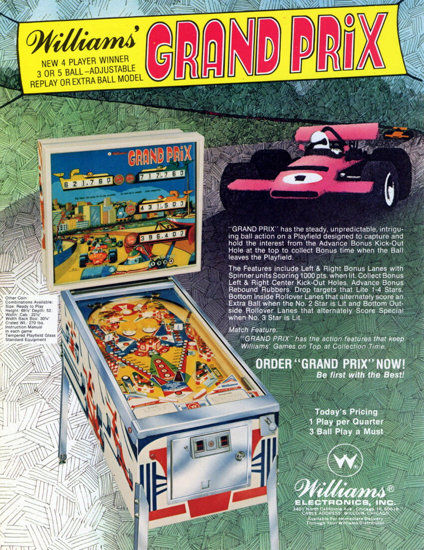 Williams Grand Prix Pinball Machine Rubber Ring Kit **Customize Your Kit**