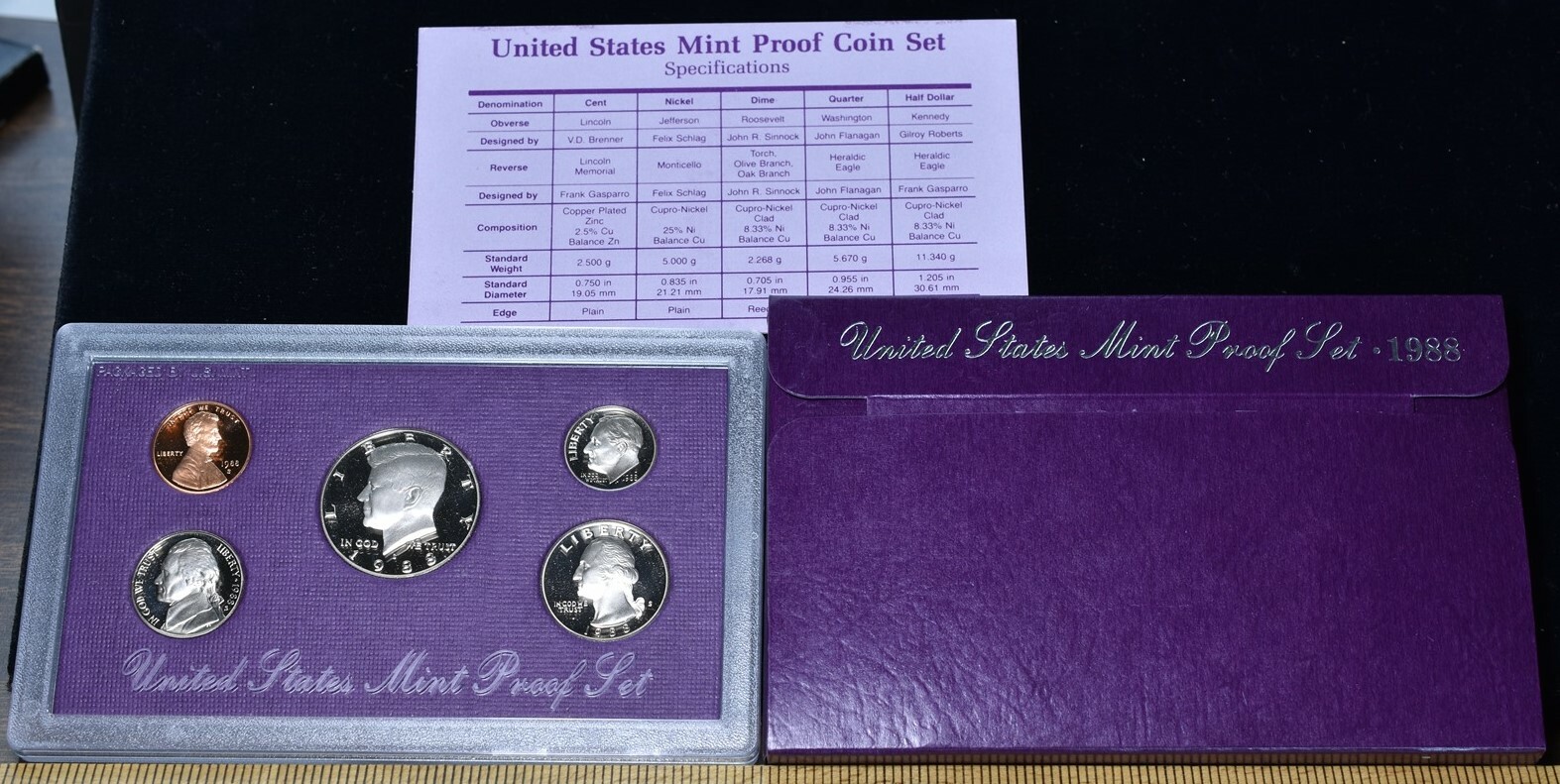 1988-S U.S. Mint Proof Set 5 Coins - Pristine Hand Picked Set