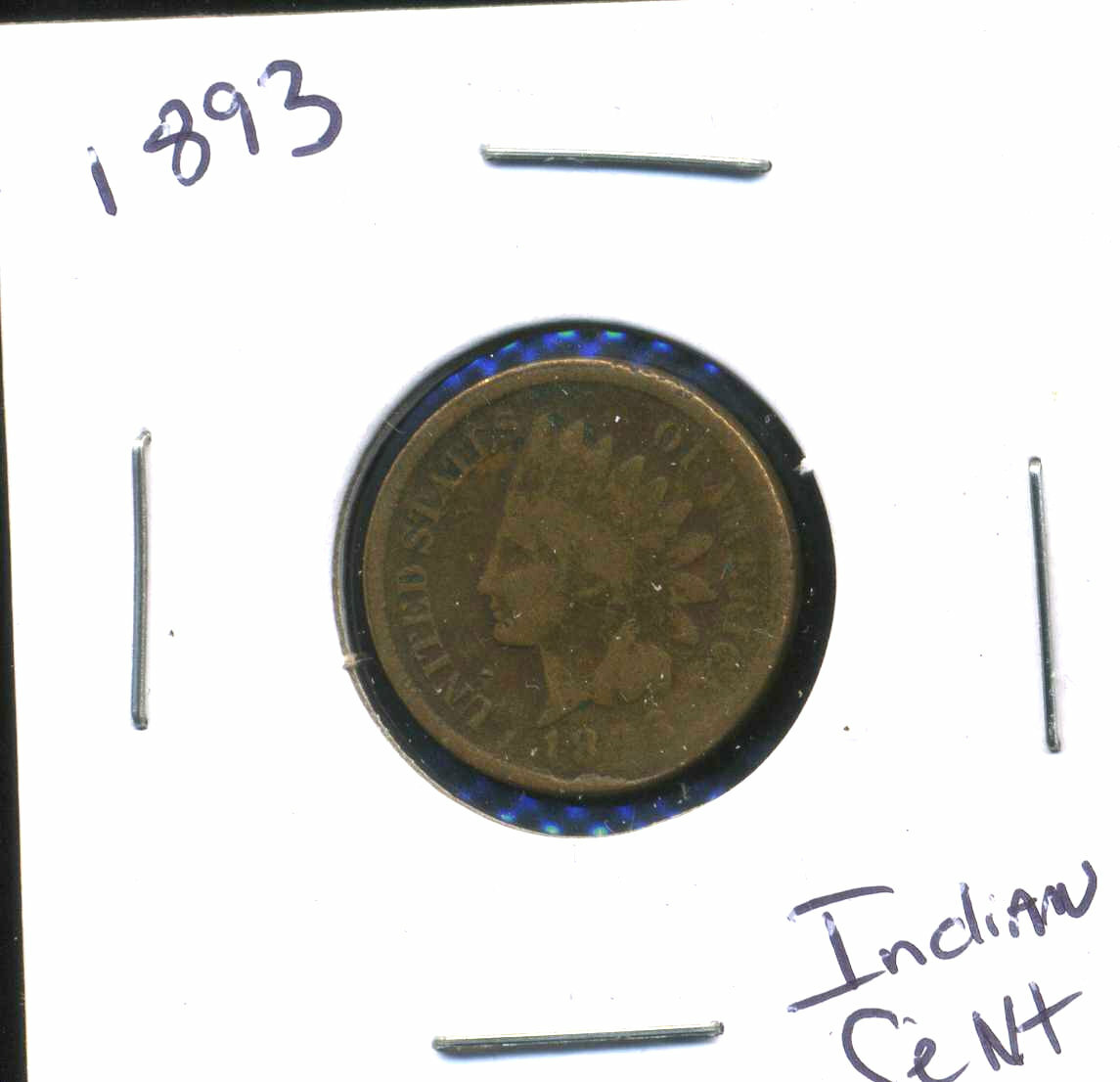 INDIAN HEAD CENT Head 1893 Circulated United States 1C PENNY 1 C Coin #6146