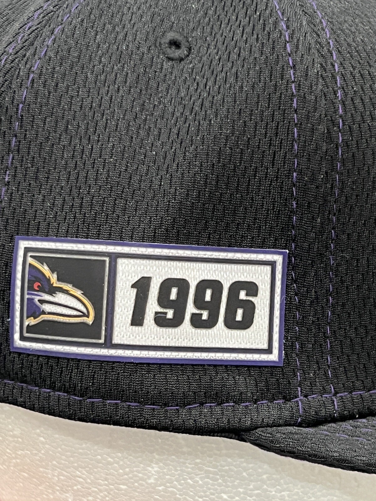 1996 Baltimore Ravens New Era 59FIFTY Size 7 1/4 Fitted Hat Cap Black NFL 100