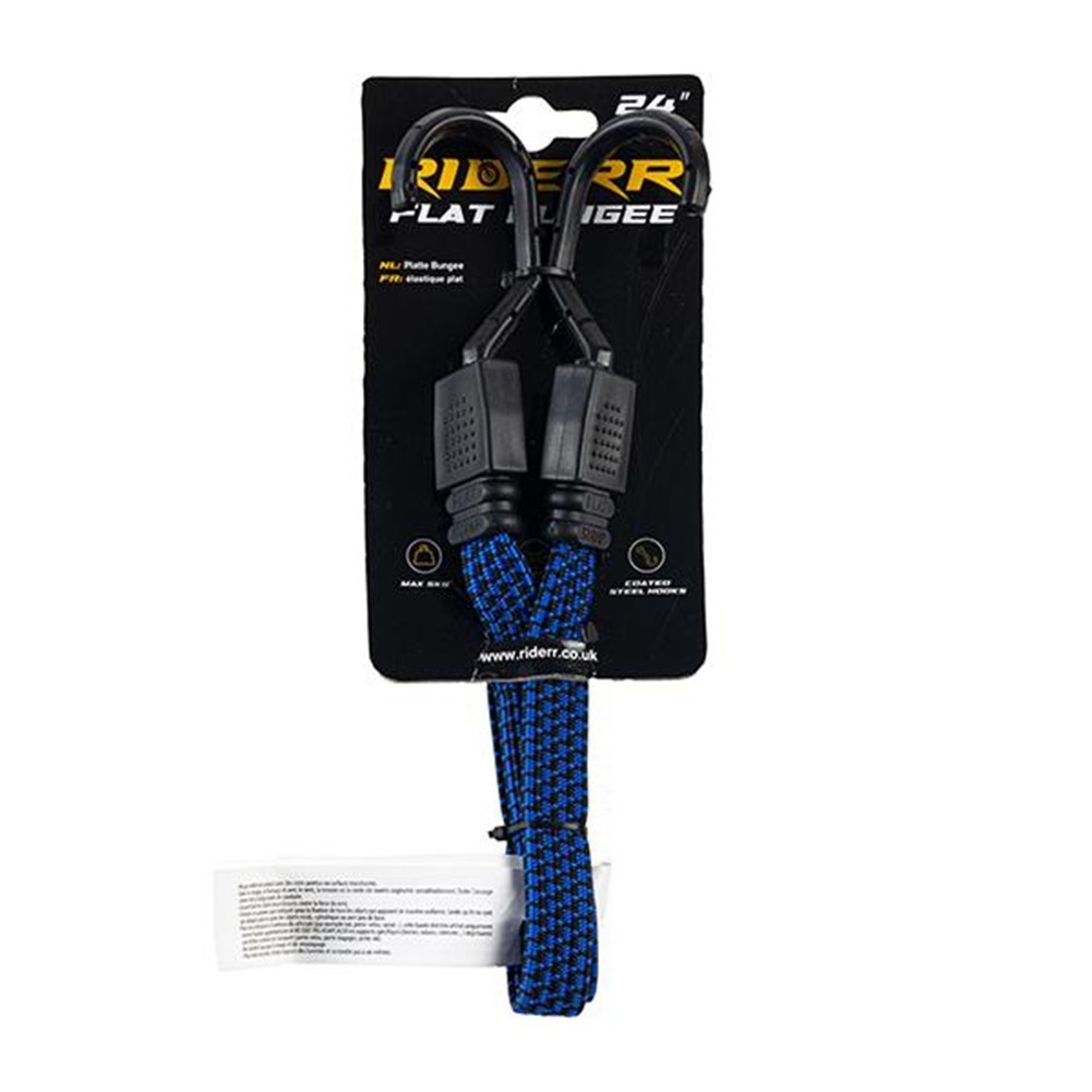 Riderr Flat Bungee Cord Blue & Black Luggage Straps