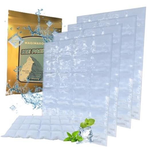 Ice Sheets for Coolers Reusable - Ice Pack Sheets - Ice Mat with white-4PCS