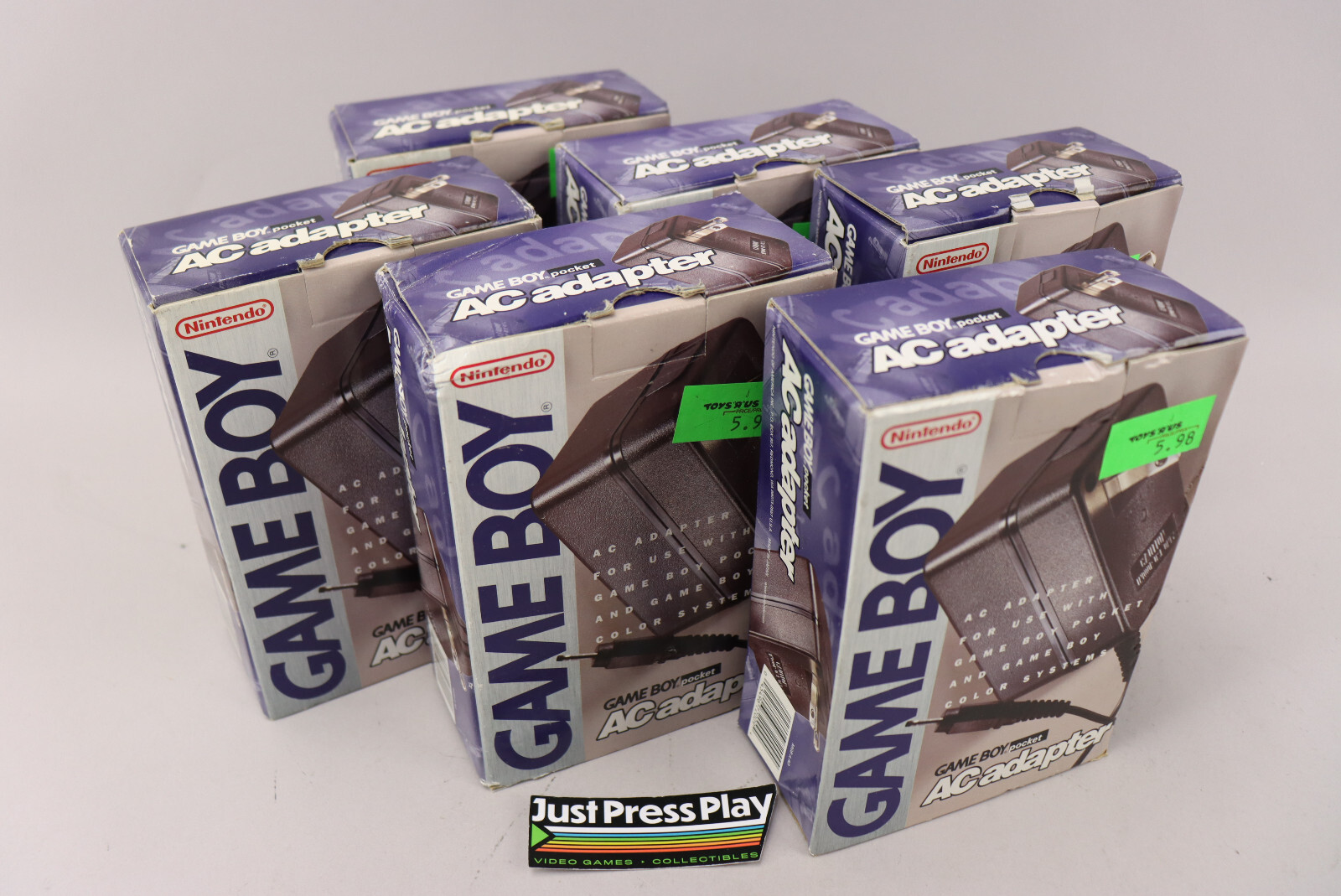 Lot of 6 Official OEM Nintendo Brand Game Boy Pocket AC Power Adapters NOS NIB