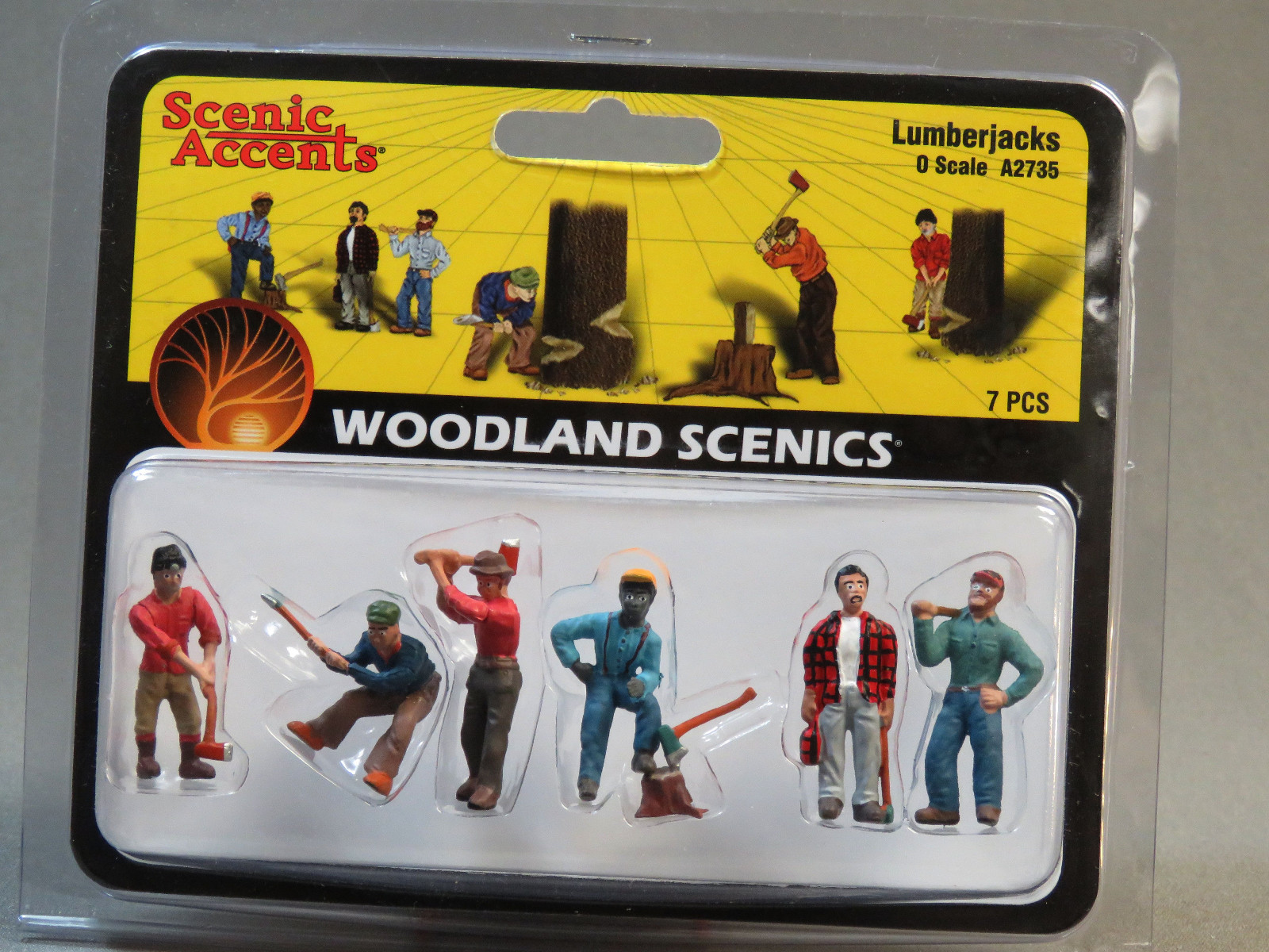 WOODLAND SCENICS O SCALE LUMBERJACKS 6 figures men wood cutter mill WDS2735 NEW