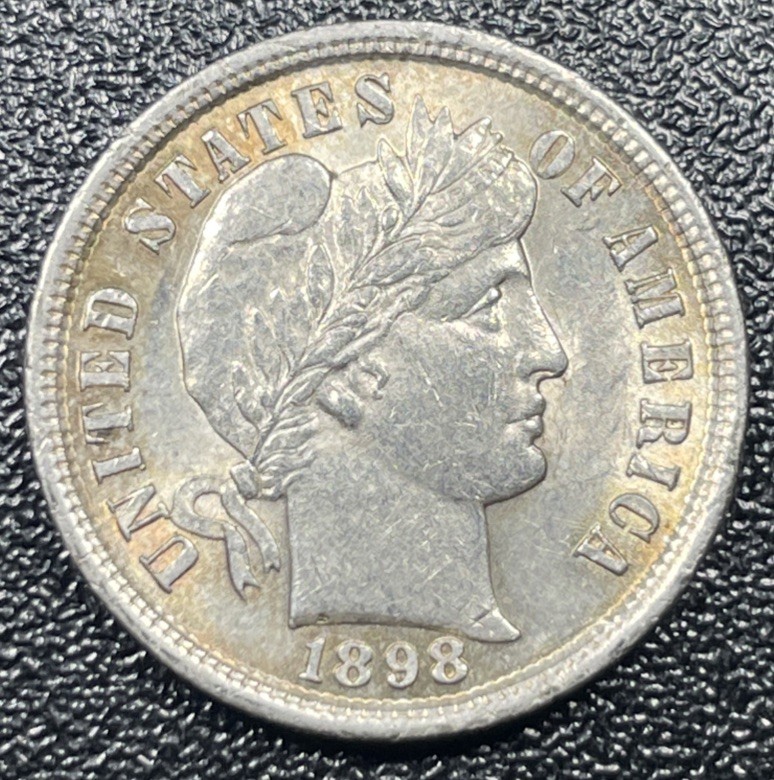1898 Barber Silver Dime 10c Choice AU About Uncirculated Lusterous