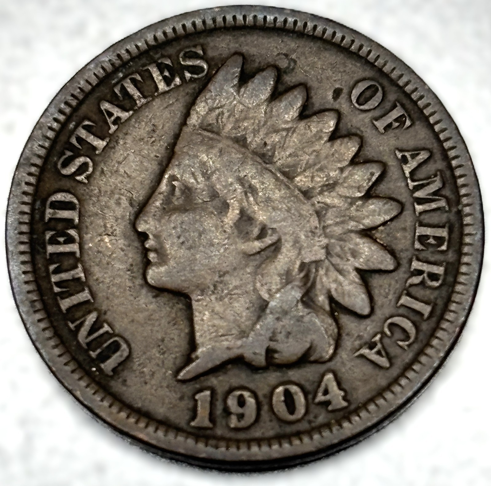 1904 Indian Head Cent VG Very Good Condition Penny 1c Cent - 0647