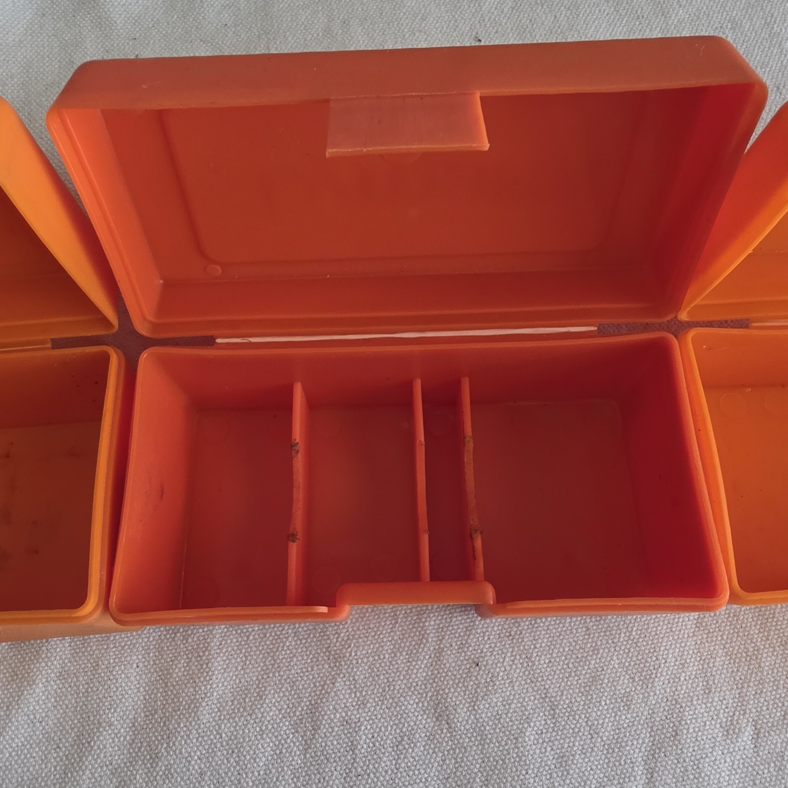Lyman Orange Plastic Mold Storage Boxes Lot Of 5 Empty Containers