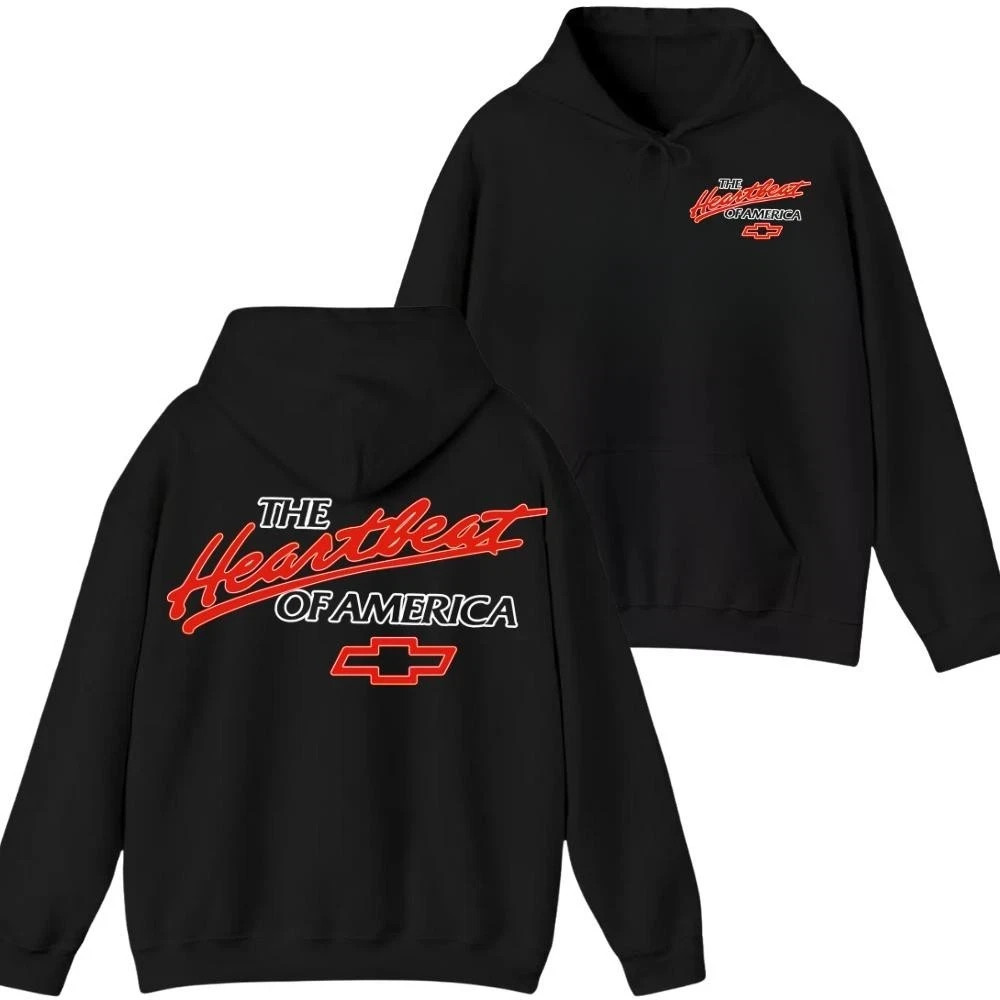 Heartbeat of America Chevy Hoodie Bowtie Logo Vintage Car