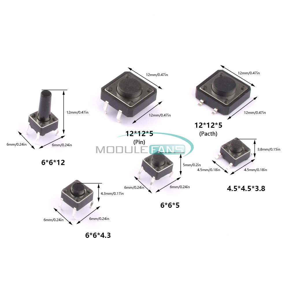 125pcs 25Types/lot Assorted Micro Push Button Tact Switch Reset Mini Leaf Switch