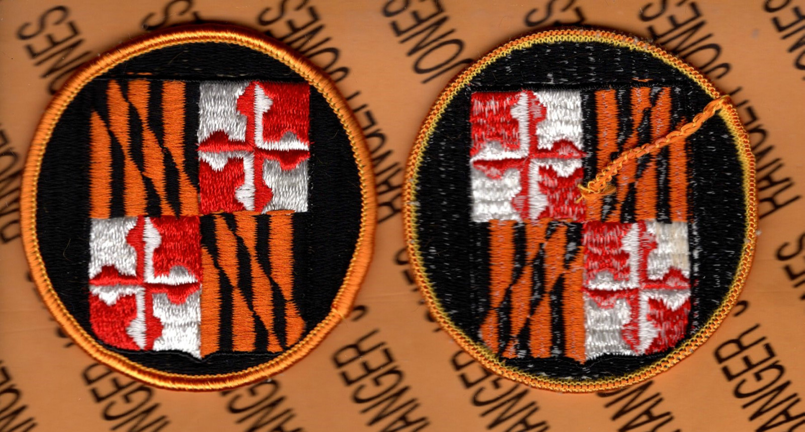 US Army Maryland National Guard ARNG Orange Bordered ~3" patch m/e