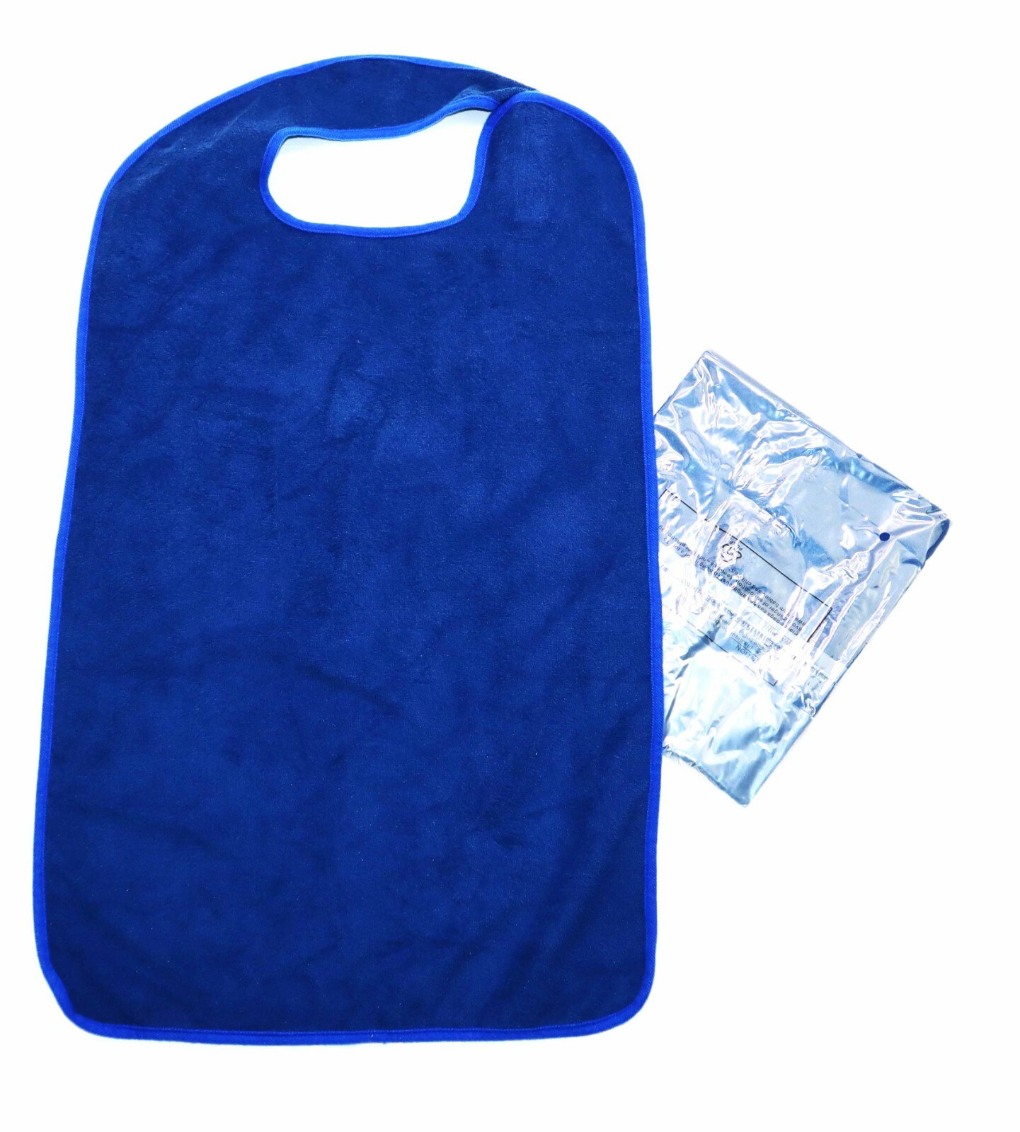2 Pack Adult Bibs Premium Large Reuseable Waterproof 17.5" x 36" Blue