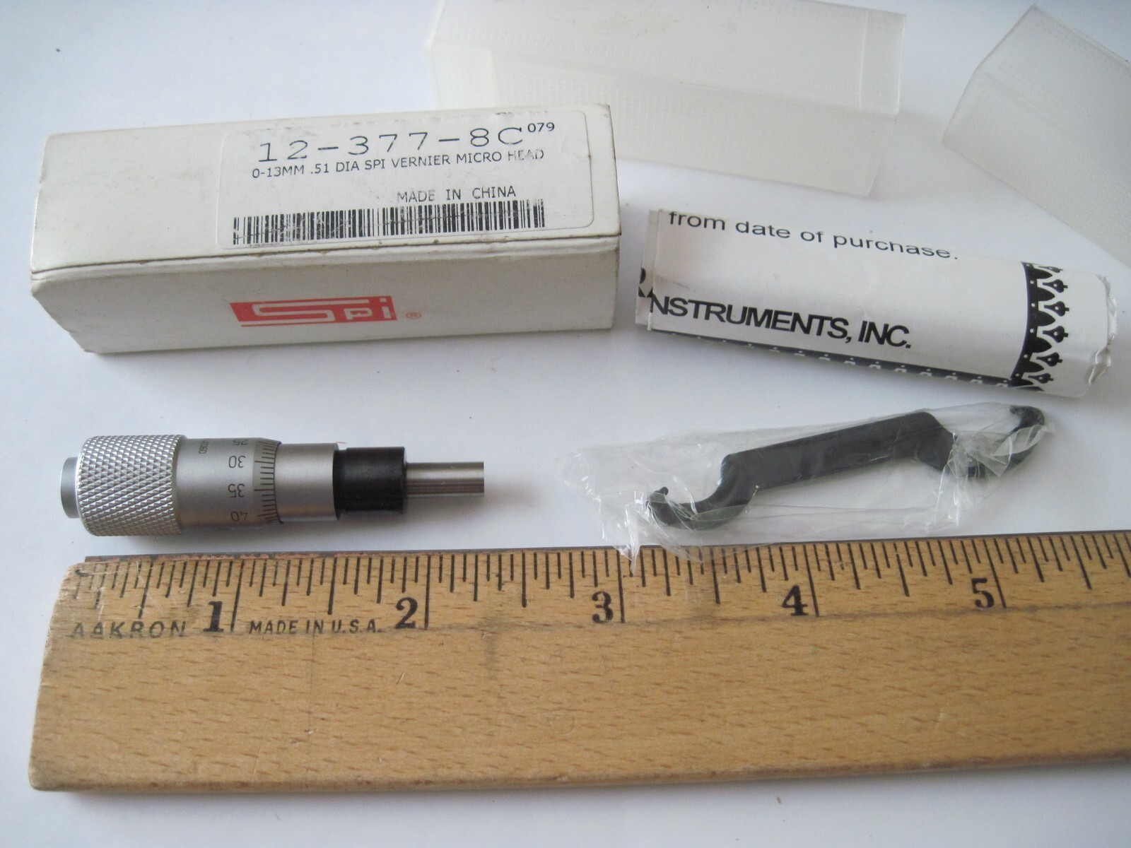 SPI 12-377-8 Micrometer Head, 0-13mm, 0.001"/0.01 mm, Vernier Micro Head