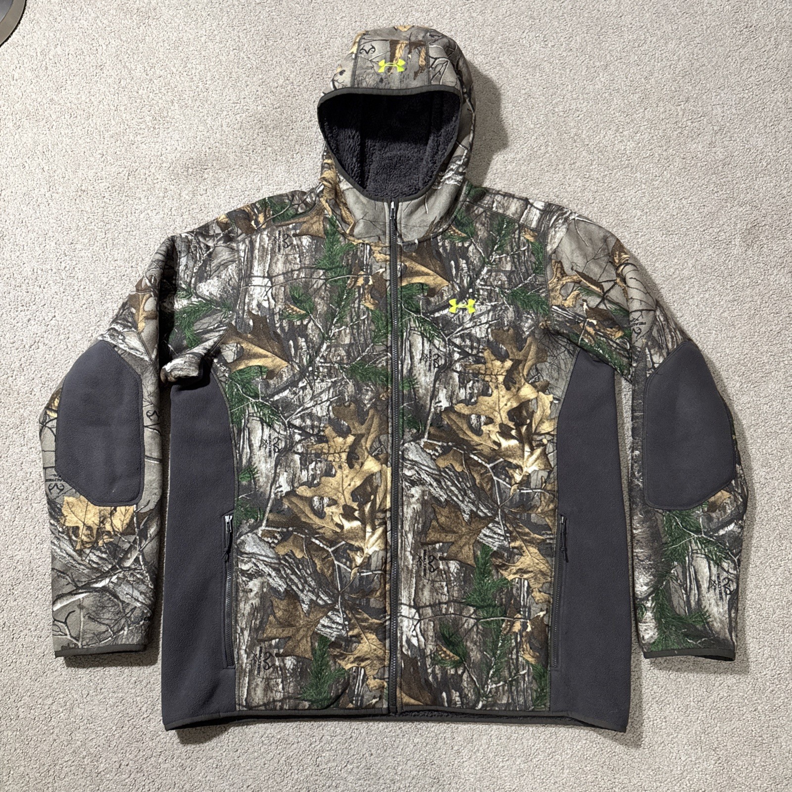 Under Armour Stealth Coldgear Storm Camo Hooded Jacket Realtree Xtra 2XL