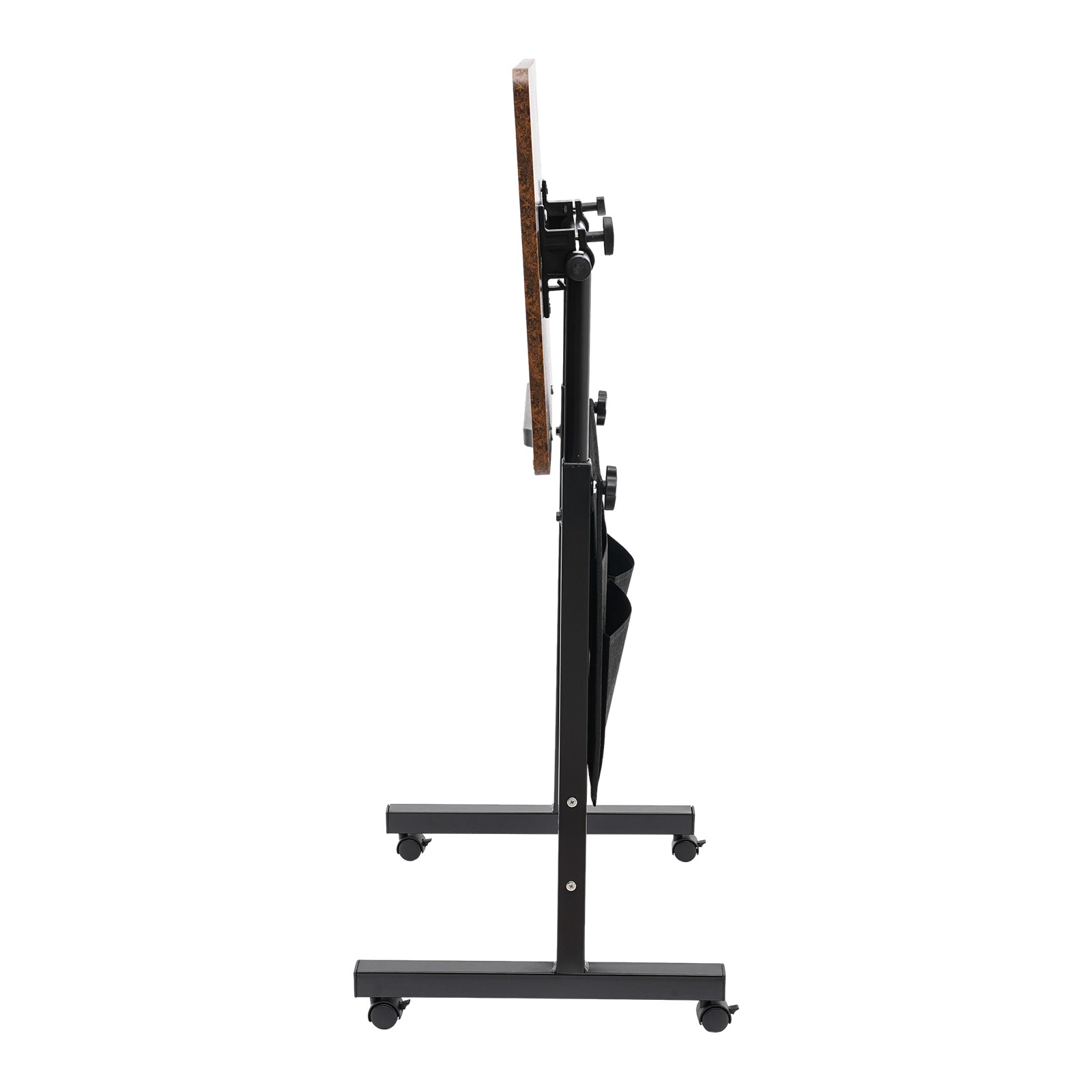 Rolling Adjustable Laptop Desk 32-47in Mobile Standing Table w/ Storage
