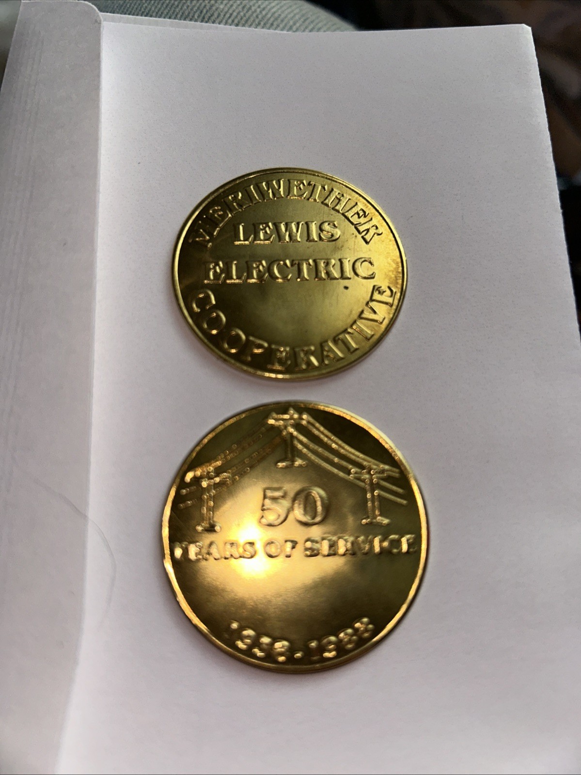 2 Merriweather Lewis Electric Corporative 50 Years Of Service 1938 1988 Coins