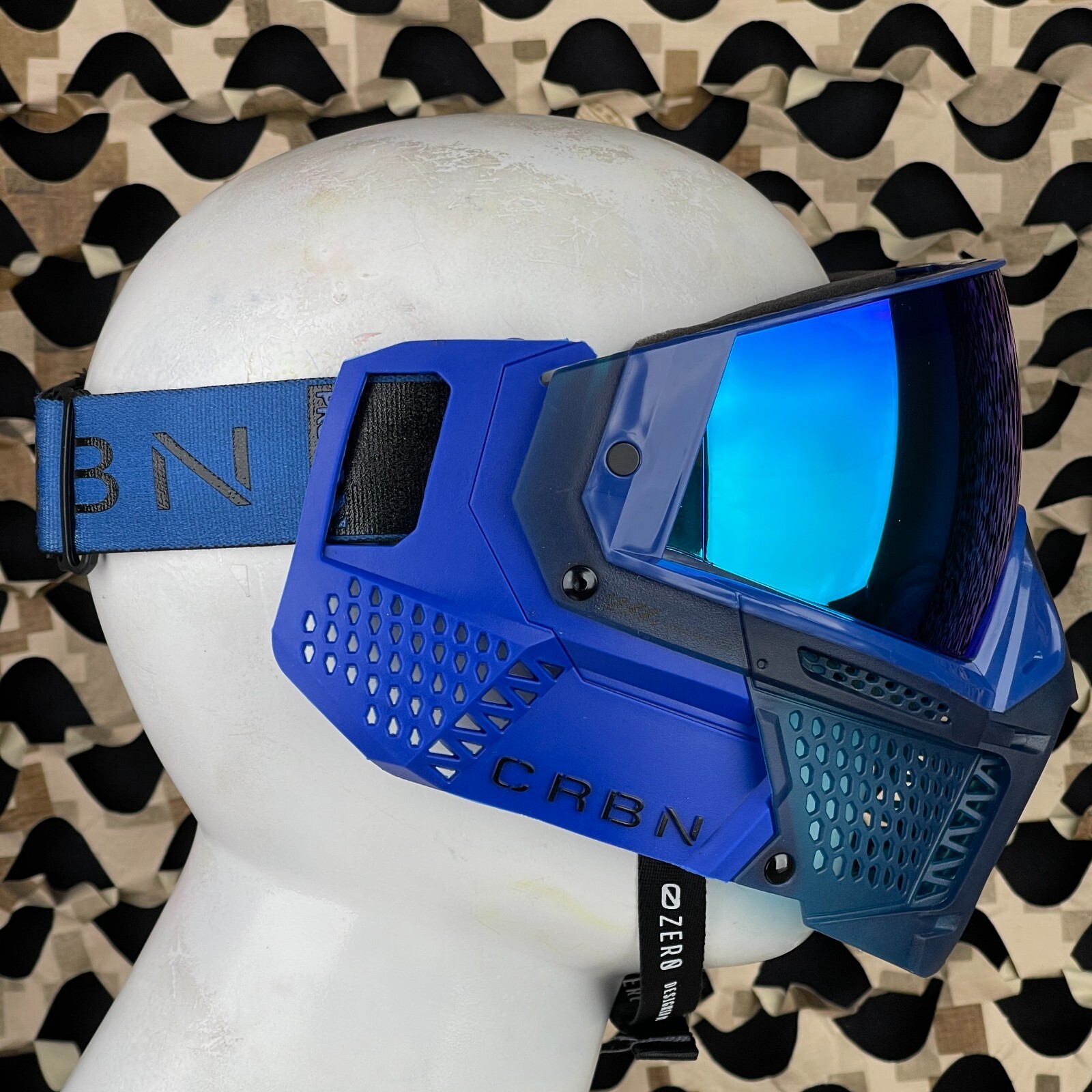 NEW Carbon CRBN Zero Pro Paintball Mask (Less Coverage) - Tidal - Cyan Mirror