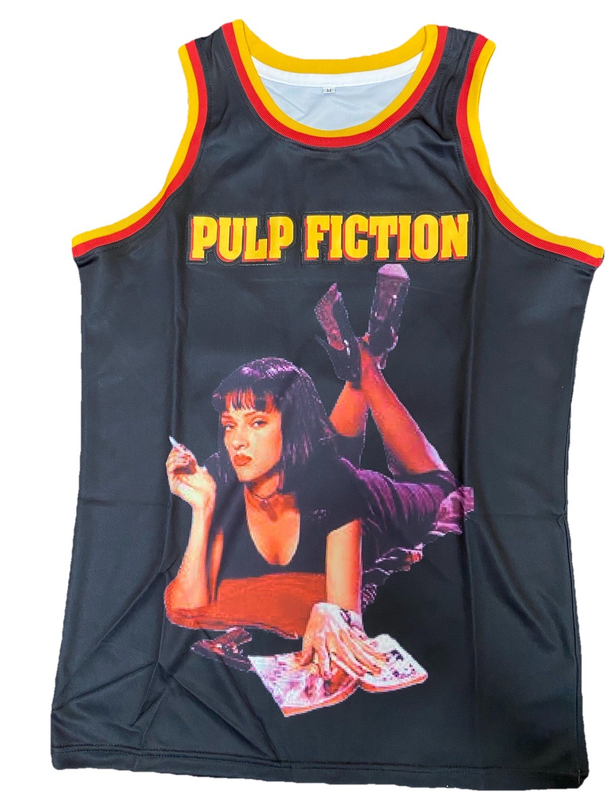 Mia Wallace Smoke Black Short Sleeve Tee - 90s Movies Tshirts #94 Men’s Large