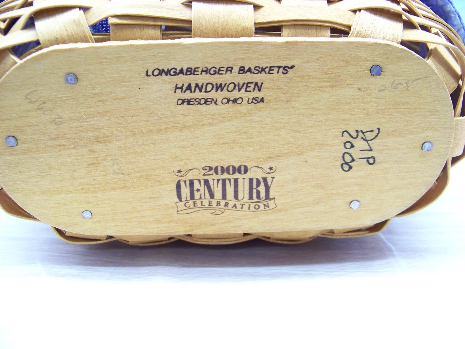 Longaberger 2000 Cheers Basket - with Cloth Liner and Lid